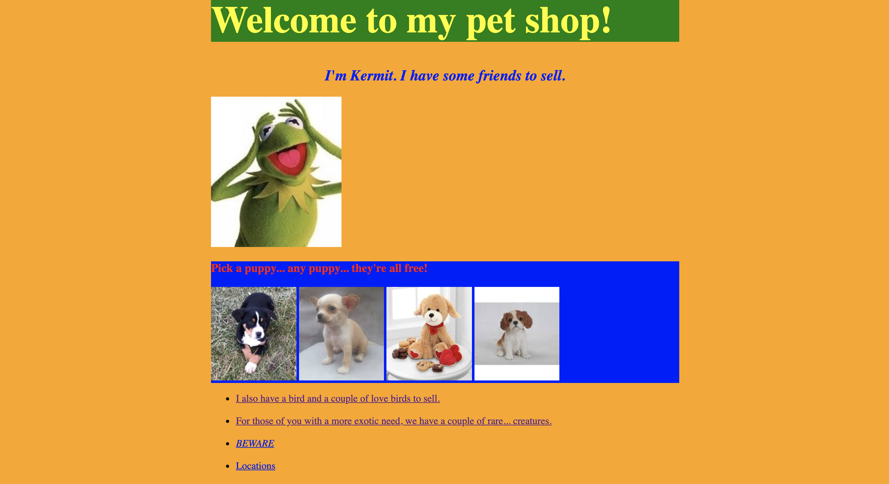 Kermit's Pet Shop screenshot